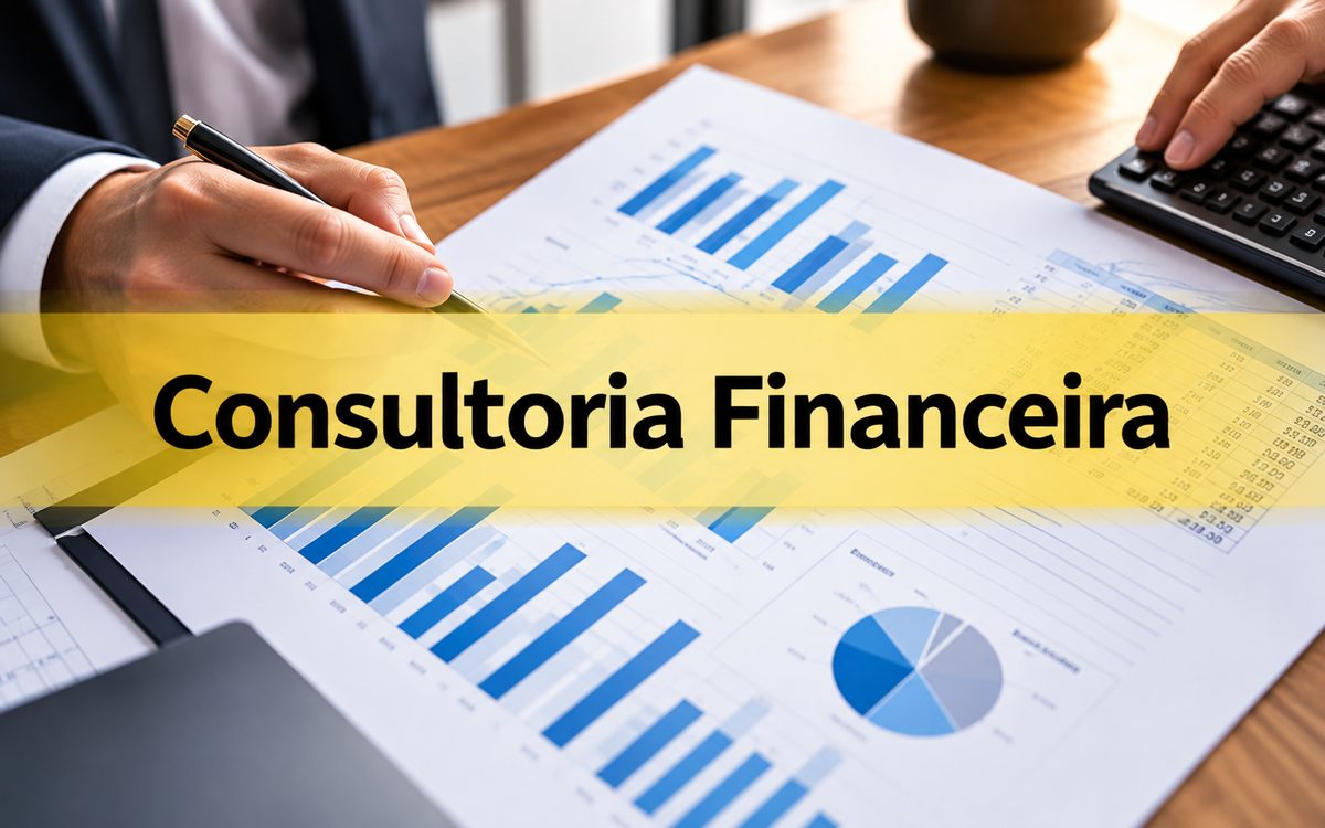 Consultoria Financeira: profissional analisando gráficos e relatórios financeiros